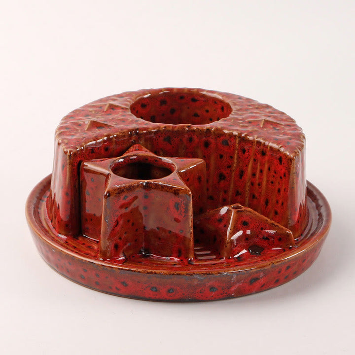 Olivenorma 3-IN-1 Moon and Star Ceramic Sage Incense Holder
