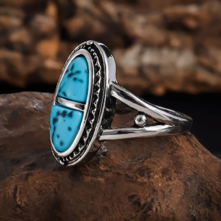 Olivenorma Boho Handmade Geometric Turquoise Statement Ring