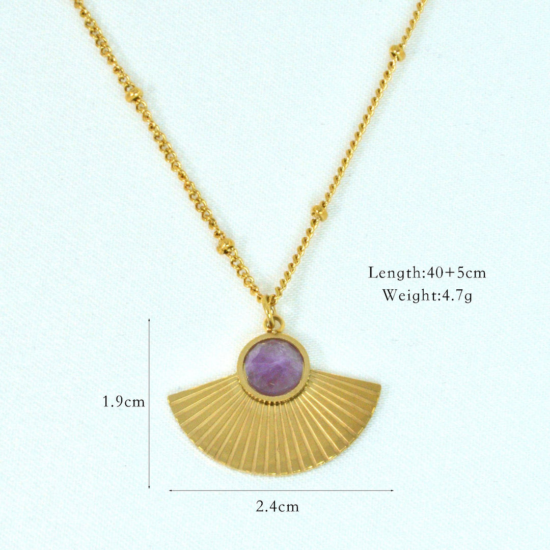 Olivenorma Natural Amethyst 14K Gold Plated Necklace