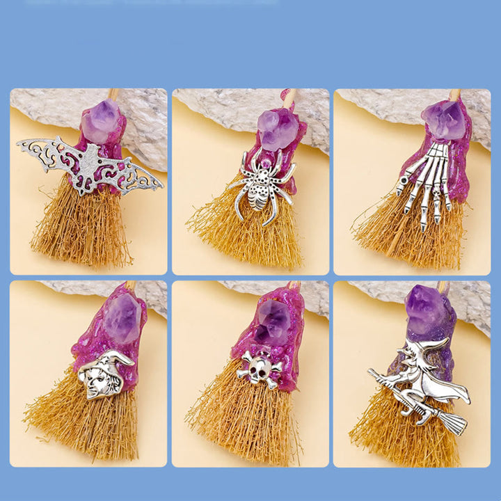 Olivenorma Mini Magic Amethyst Broom Ornament Decoration