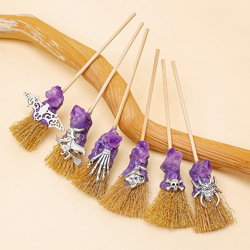 Olivenorma Mini Magic Amethyst Broom Ornament Decoration