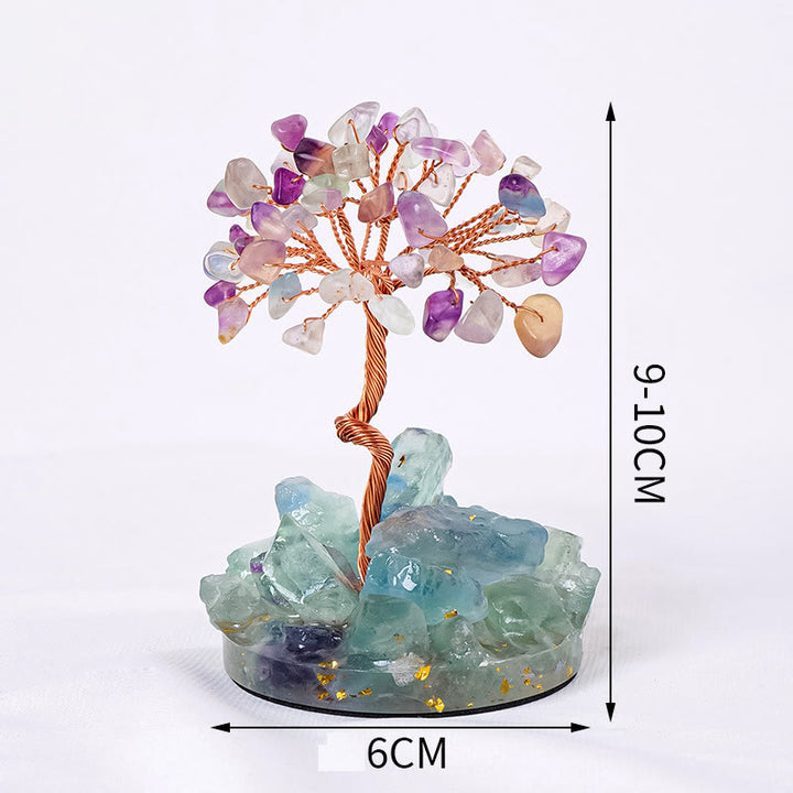 Olivenorma Luck Success Tree of Life Gemstone Feng Shui Tree