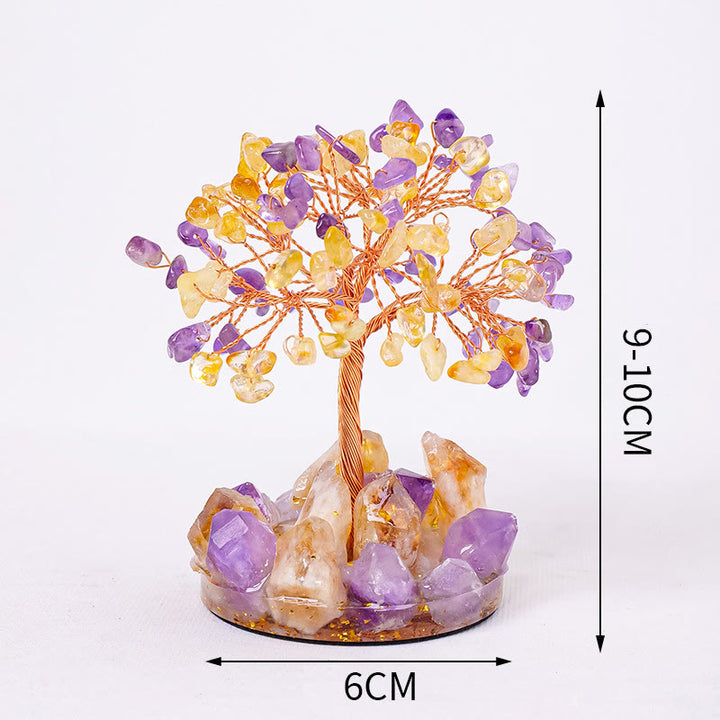 Olivenorma Luck Success Tree of Life Gemstone Feng Shui Tree