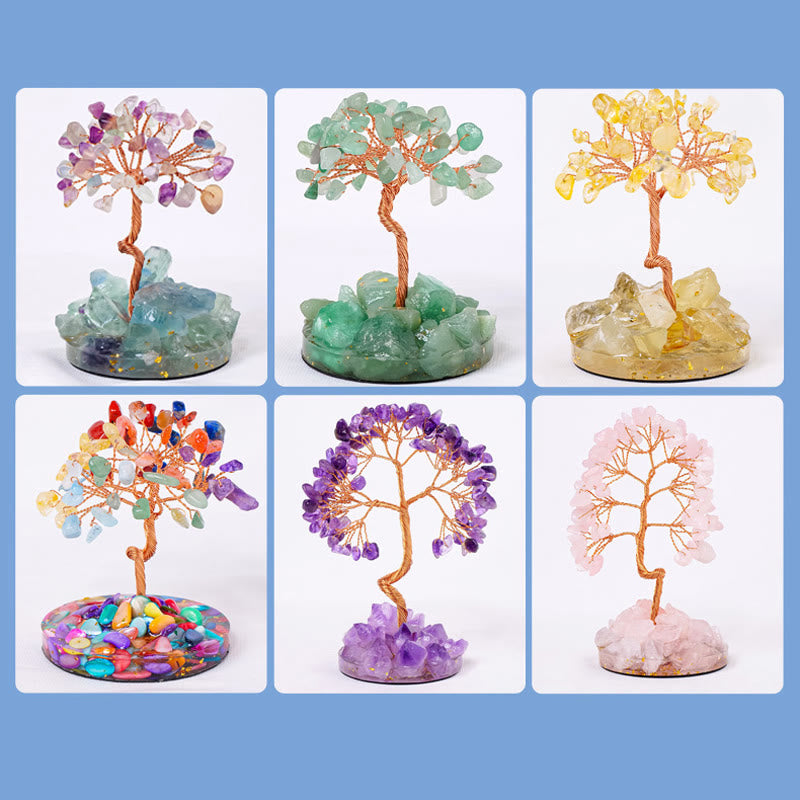 Olivenorma Luck Success Tree of Life Gemstone Feng Shui Tree