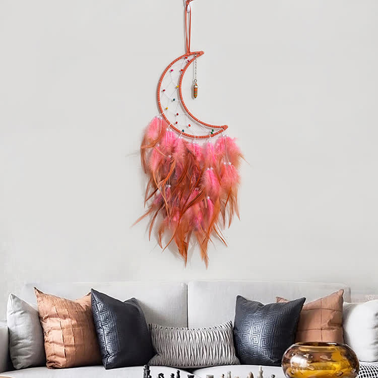 Olivenorma Colorful Rice Beads Orange Pink Dream Catcher
