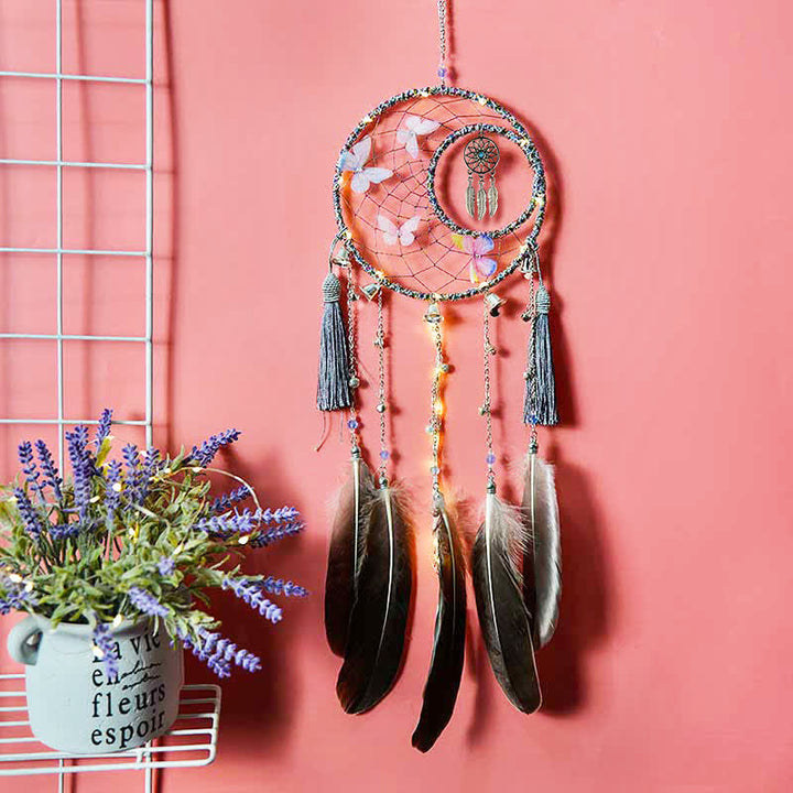 Olivenorma Butterfly Feather Bell Pendant Dream Catcher