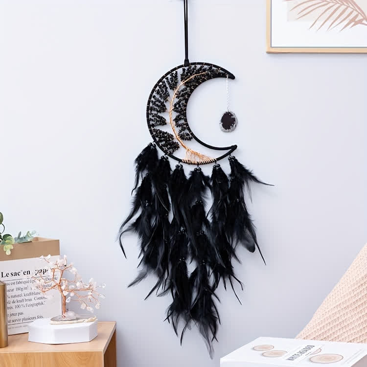 Olivenorma Black Onyx Beaded Tree of Life Dream Catcher