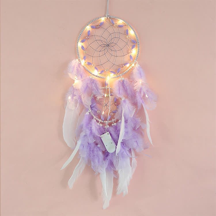 Olivenorma Purple Plastic Beads Purple Feather Dream Catcher