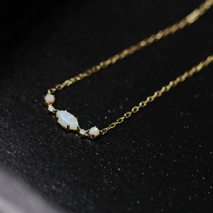 Olivenorma Natural Opal Crown Pendant Necklace