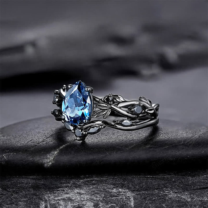 FREE Today:  Lucky Stone Aquamarine Leaf Engagement Ring Set - image 11