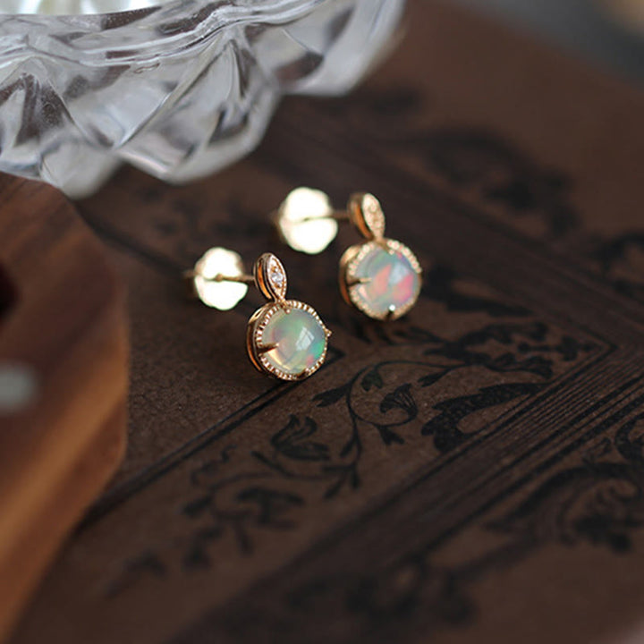 Olivenorma Vintage Opal S925 Necklace Earrings Jewelry Set