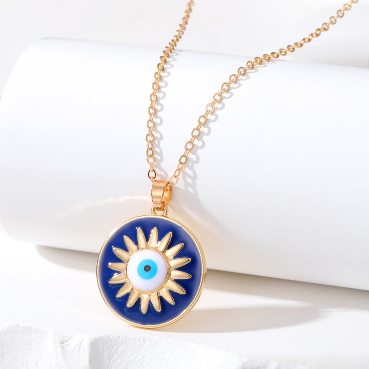 Olivenorma Geometric Evil Eye Charm Protection Necklace