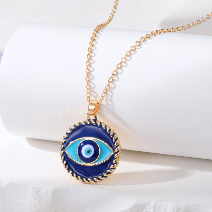 Olivenorma Geometric Evil Eye Charm Protection Necklace