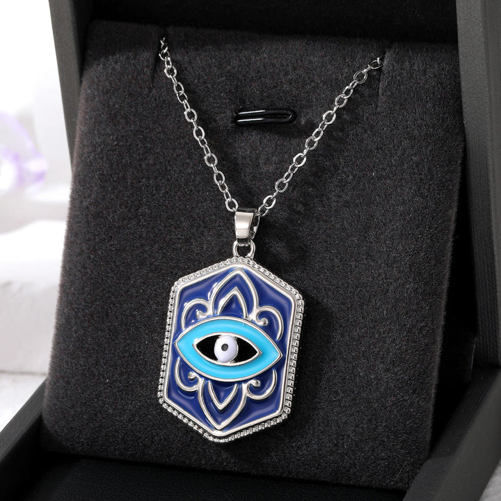 Olivenorma Geometric Evil Eye Charm Protection Necklace