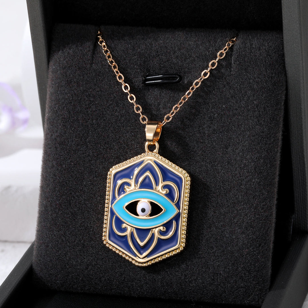 Olivenorma Geometric Evil Eye Charm Protection Necklace