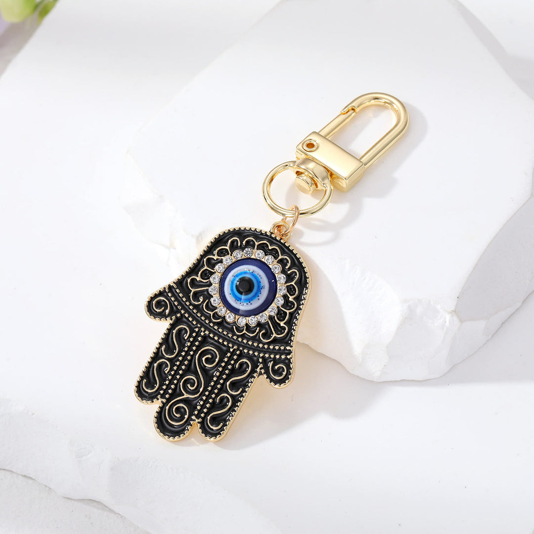 Olivenorma Evil Eye Hamsa Hand Protection Keychain - Black - image 4