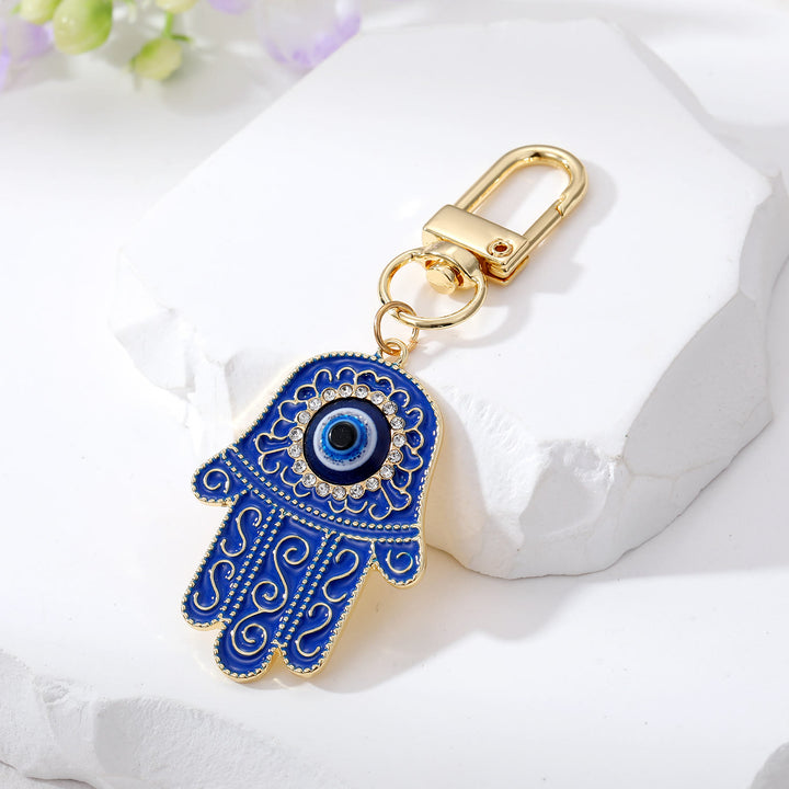 Olivenorma Evil Eye Hamsa Hand Protection Keychain - Blue - image 3