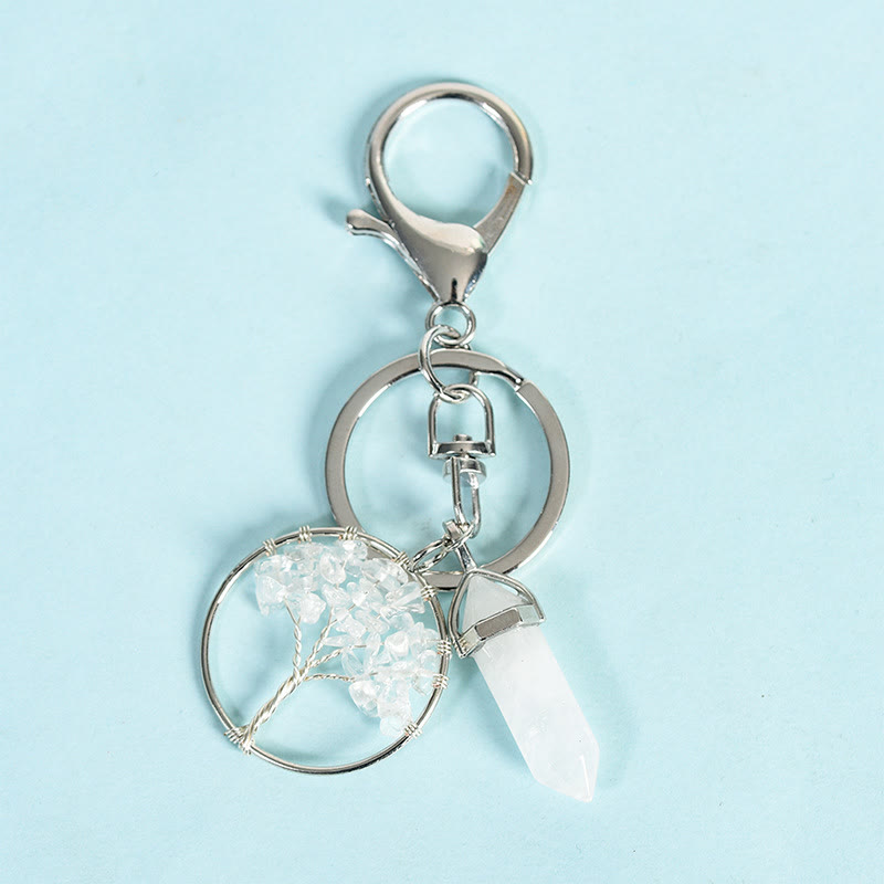 Olivenorma Tree of Life with Prism Gem Healing Keychain - Clear Quartz - image 3