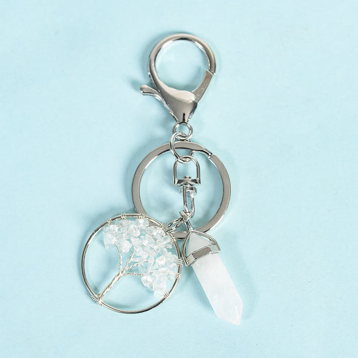 Olivenorma Tree of Life with Prism Gem Healing Keychain - Clear Quartz - image 3