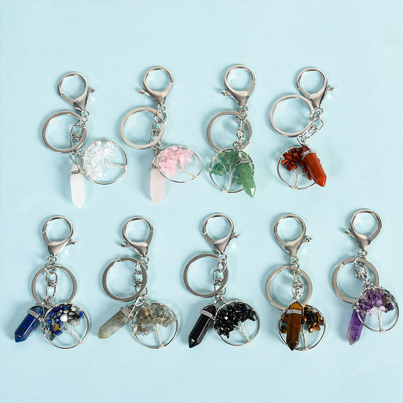 Olivenorma Tree of Life with Prism Gem Healing Keychain