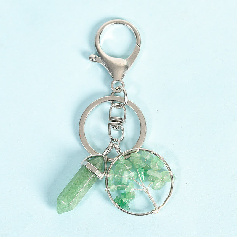 Olivenorma Tree of Life with Prism Gem Healing Keychain - Green Aventurine - image 15