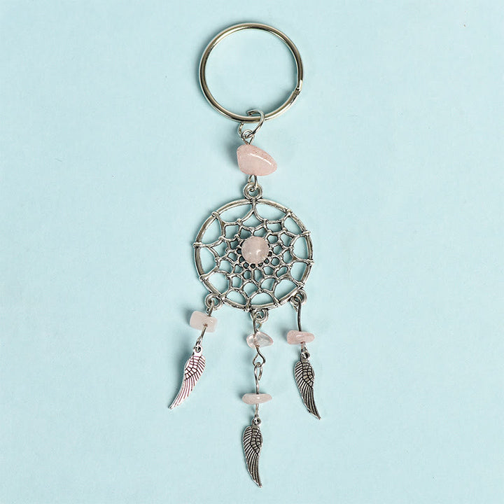 Olivenorma Mini Natural Gemstone Dream Catcher Keychain