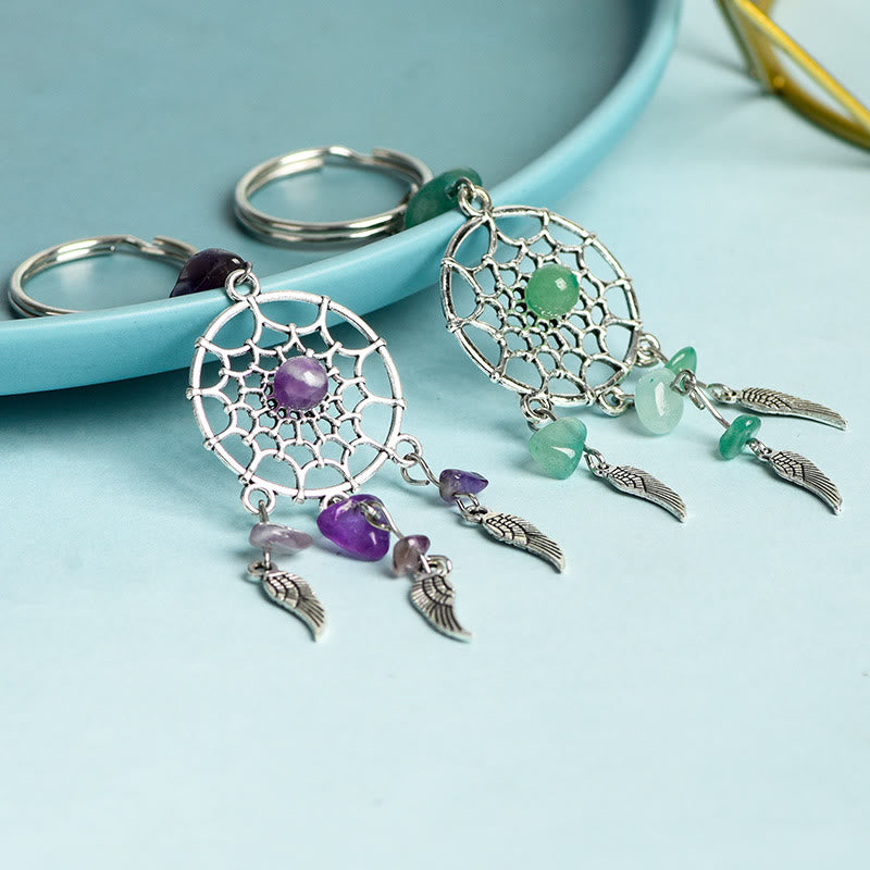 Olivenorma Mini Natural Gemstone Dream Catcher Keychain - image 13