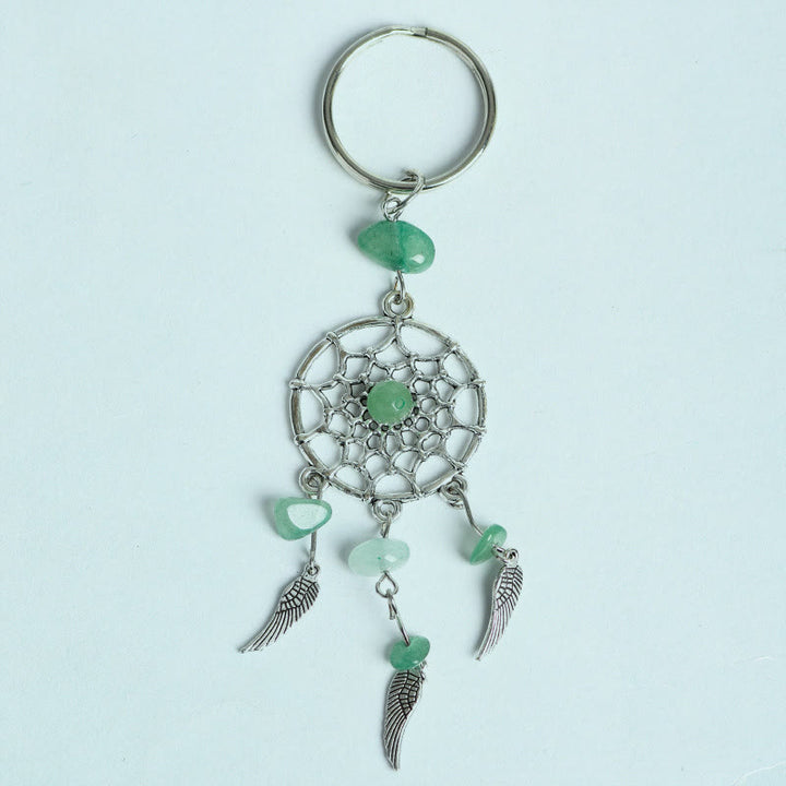 Olivenorma Mini Natural Gemstone Dream Catcher Keychain