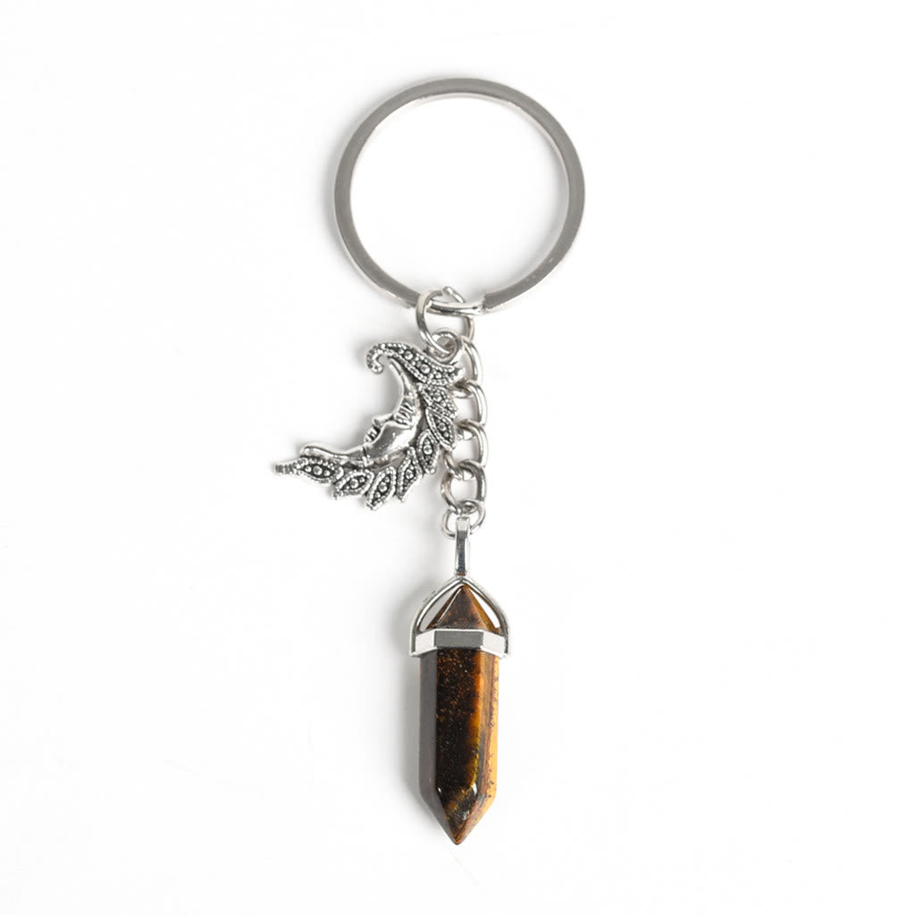 Olivenorma Moon And Sun Genuine Prism Gem Healing Keychain - Tiger Eye - image 9