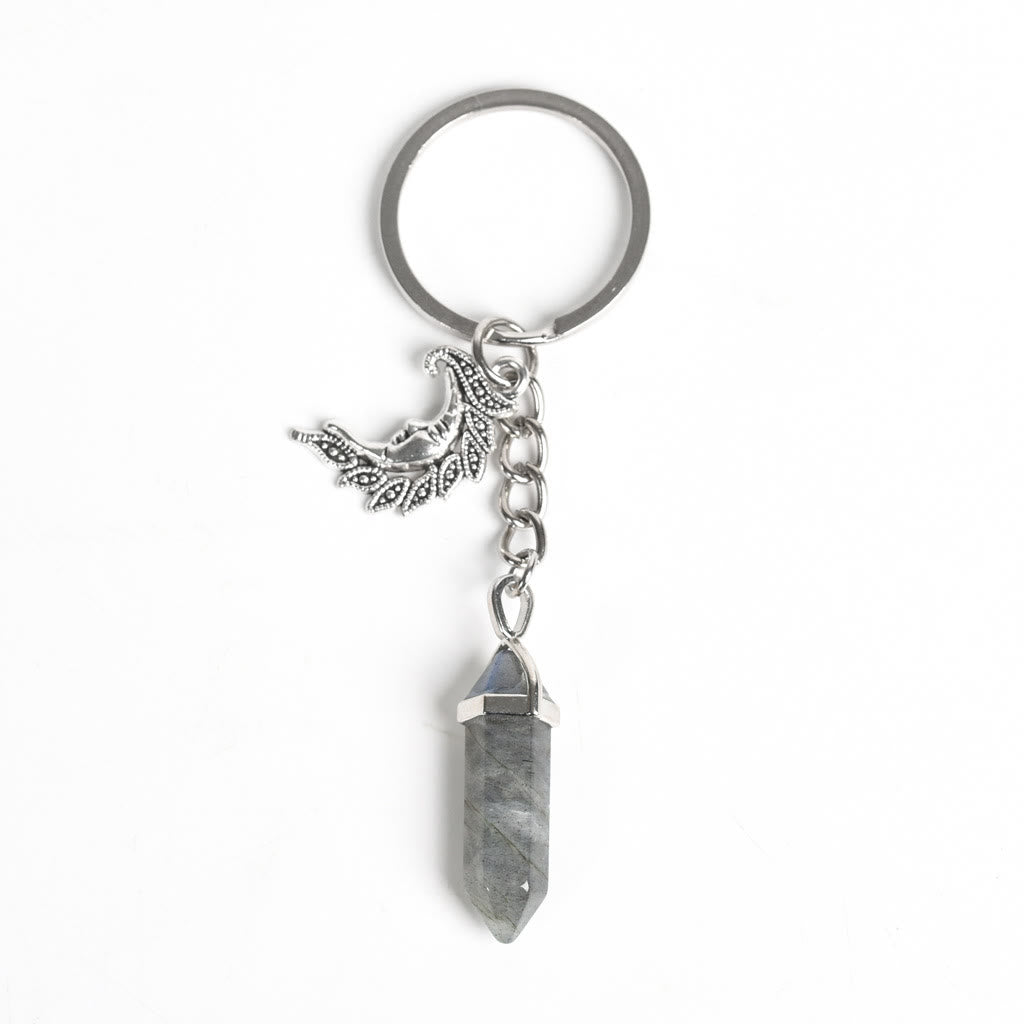Olivenorma Moon And Sun Genuine Prism Gem Healing Keychain - Labradorite - image 11
