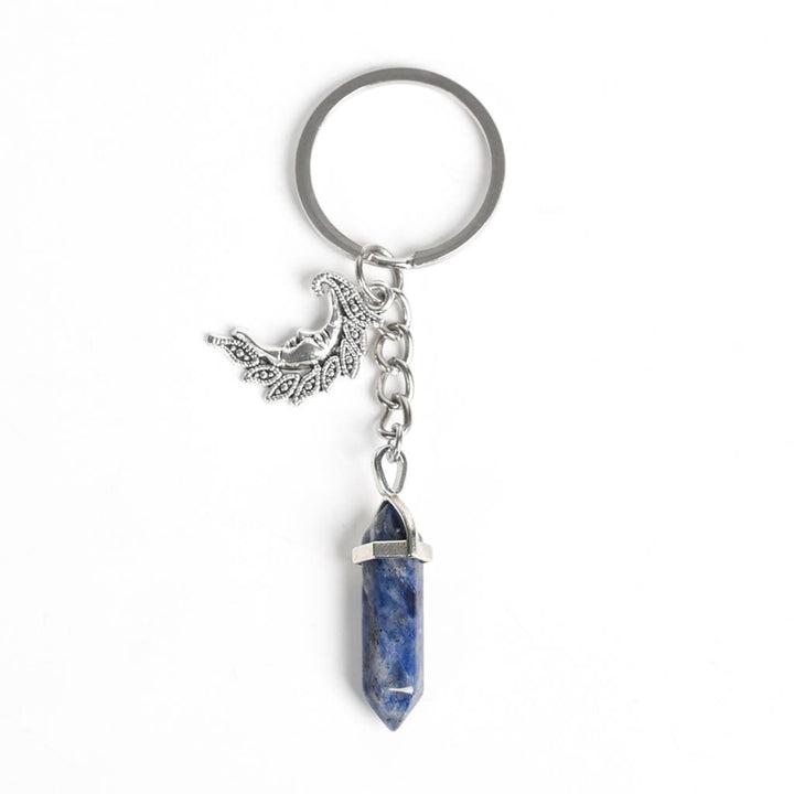 Olivenorma Moon And Sun Genuine Prism Gem Healing Keychain - Sodalite - image 13