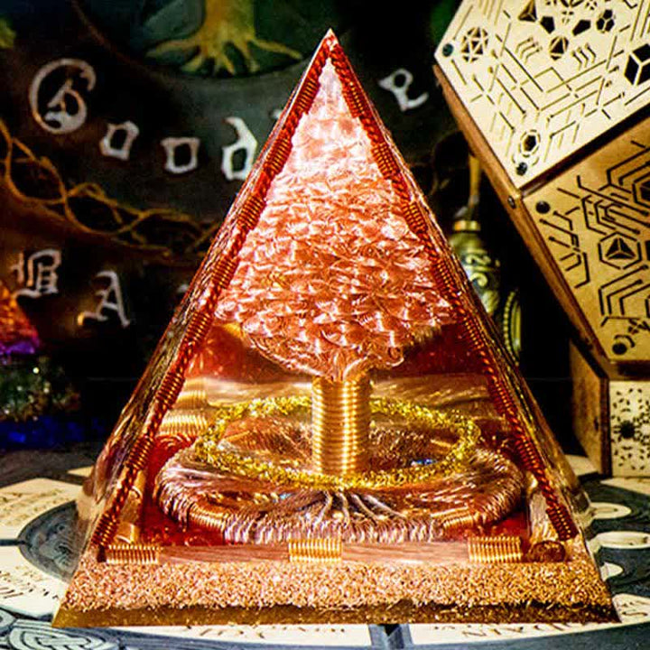 Olivenorma Rose Gold Copper Coil Energy Tree Orgone Pyramid