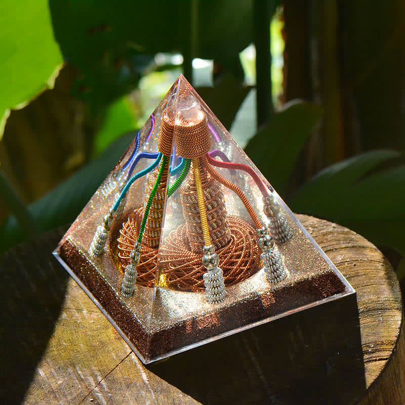 Olivenorma 7 Color Copper Wire Energy Generator Orgone Pyramid