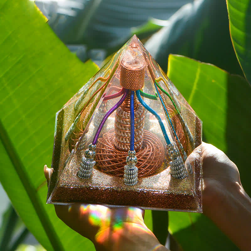 Olivenorma 7 Color Copper Wire Energy Generator Orgone Pyramid