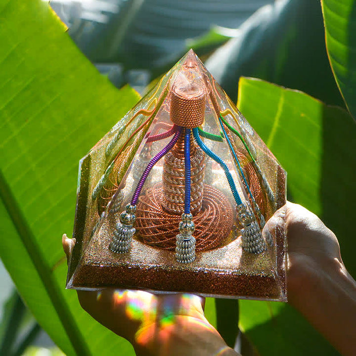 Olivenorma 7 Color Copper Wire Energy Generator Orgone Pyramid