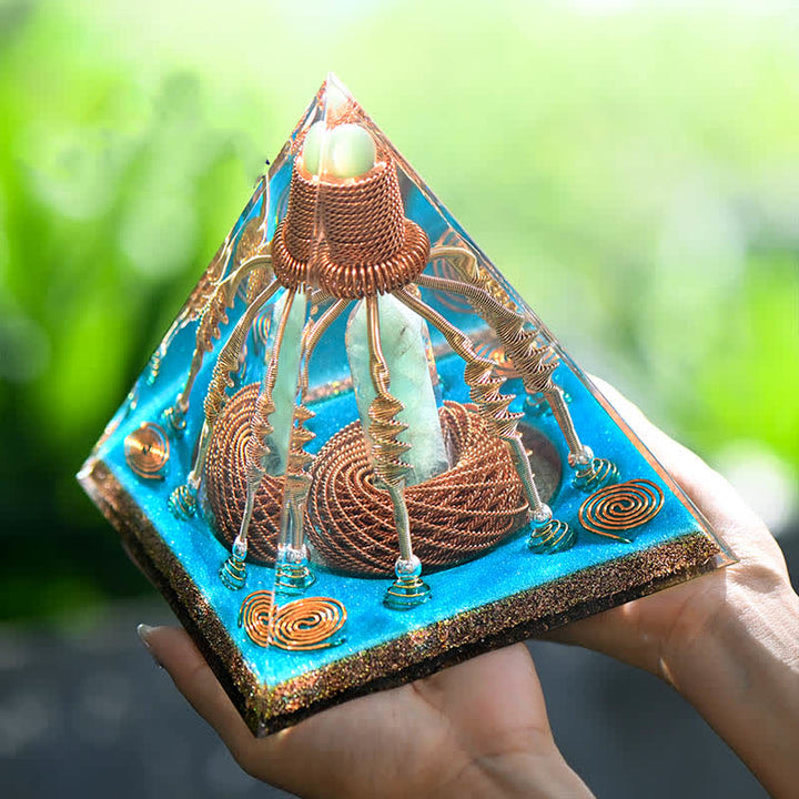 Olivenorma Copper Wire Green Aventurine Energy Orgone Pyramid