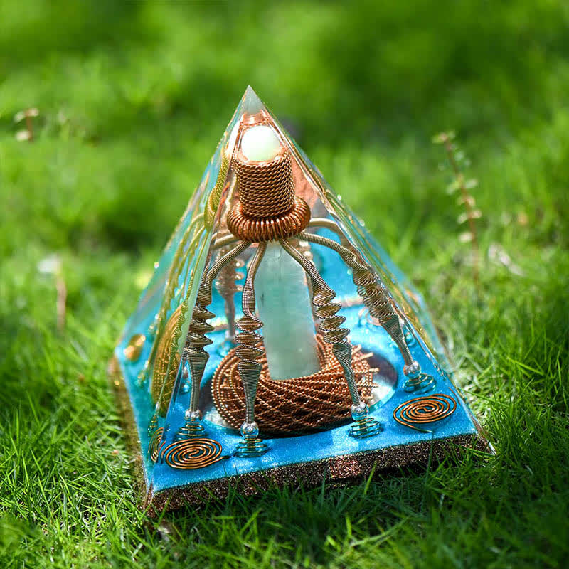 Olivenorma Copper Wire Green Aventurine Energy Orgone Pyramid