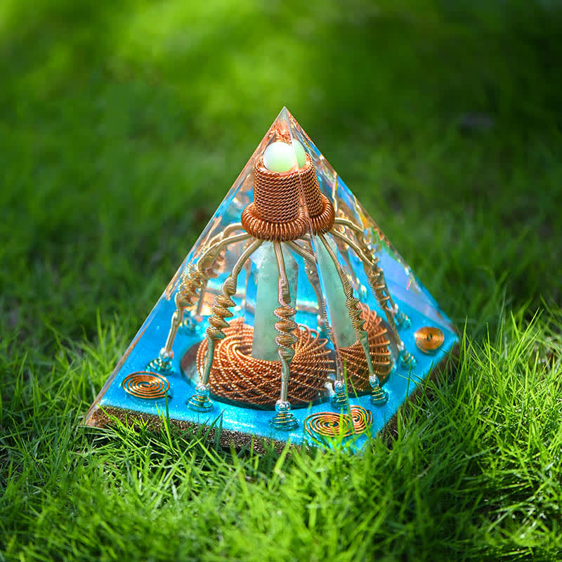 Olivenorma Copper Wire Green Aventurine Energy Orgone Pyramid