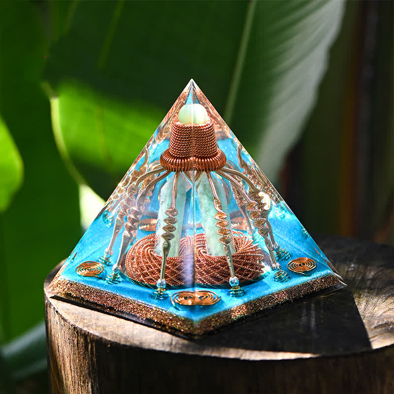 Olivenorma Copper Wire Green Aventurine Energy Orgone Pyramid