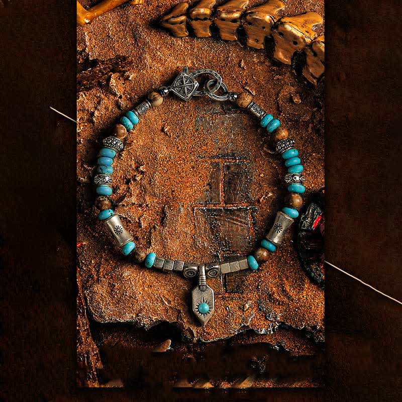 Olivenorma "Tribal Secrets" Turquoise Picture Jasper Beaded Bracelet