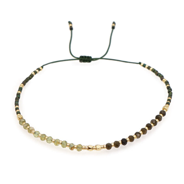 Olivenorma Natural Stone Beads Drawstring Bracelet