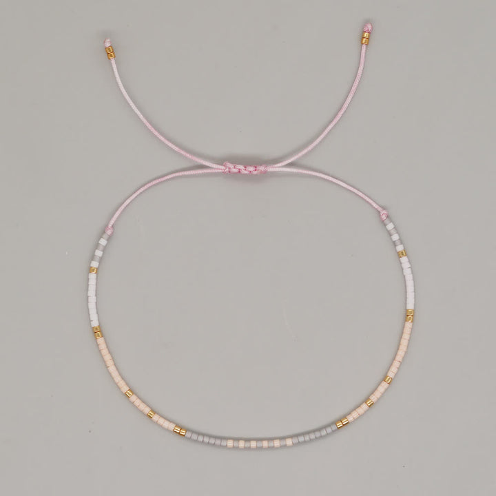 Olivenorma Colorful Rice Beads Drawstring Bracelet