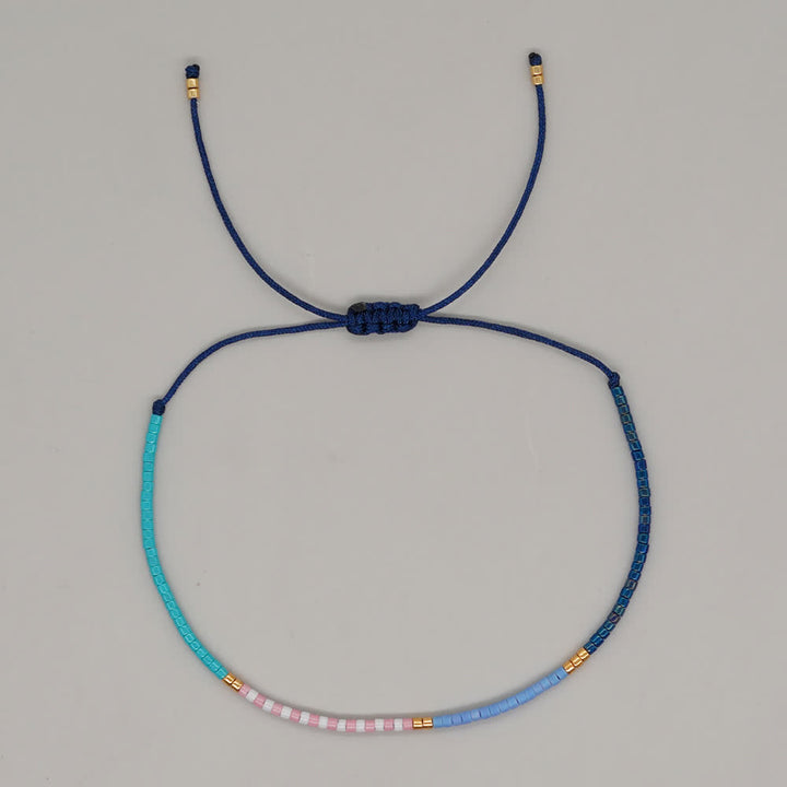 Olivenorma Colorful Rice Beads Drawstring Bracelet