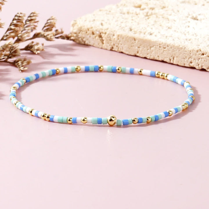 Olivenorma Colorful Rice Beads Beaded Bracelet