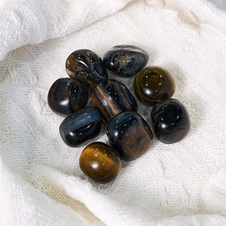 Olivenorma Natural Blue Tiger Eye Tumbled Healing Stone