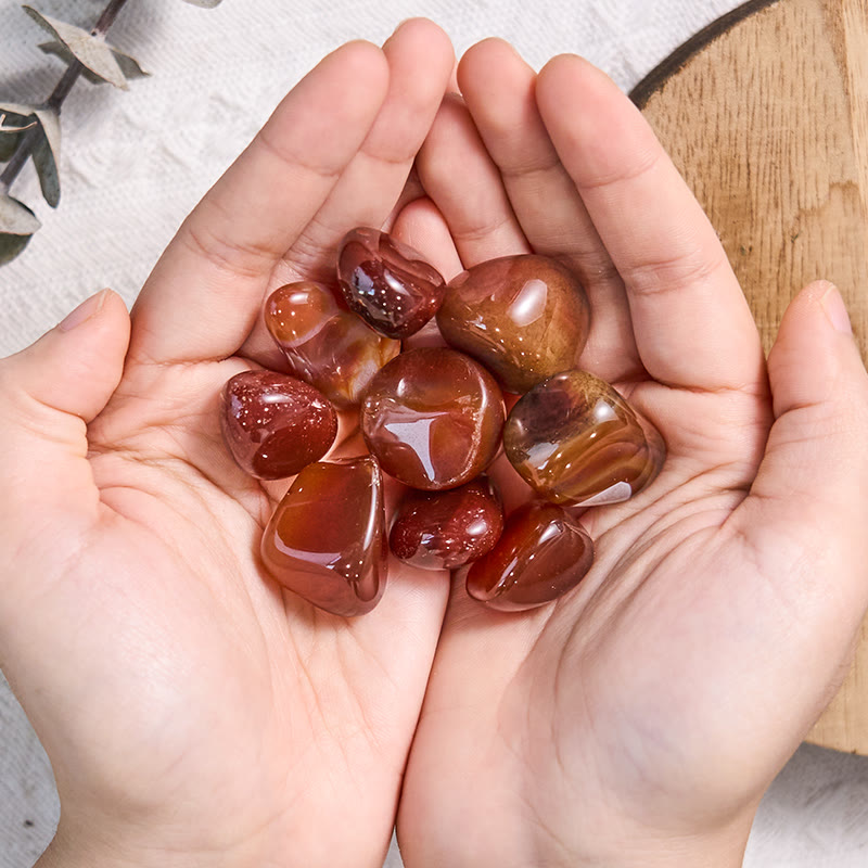 Olivenorma Polished Red Agate Bulk Tumbled Stone