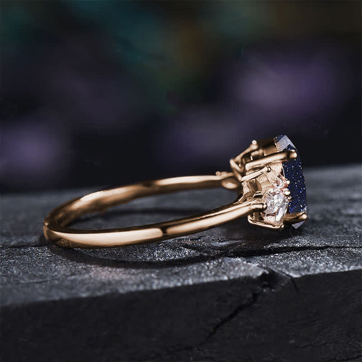 FREE Today: Oval Cut Blue Sandstone & Opal Zircon Leaf Ring - image 4