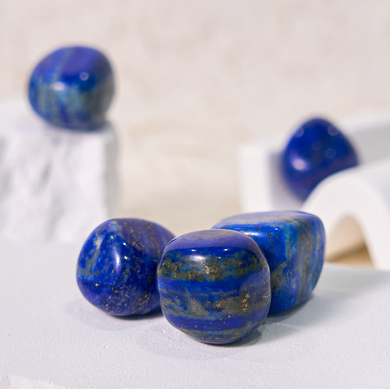 Olivenorma Polished Lapis Lazuli Natural Tumbled Stone Set