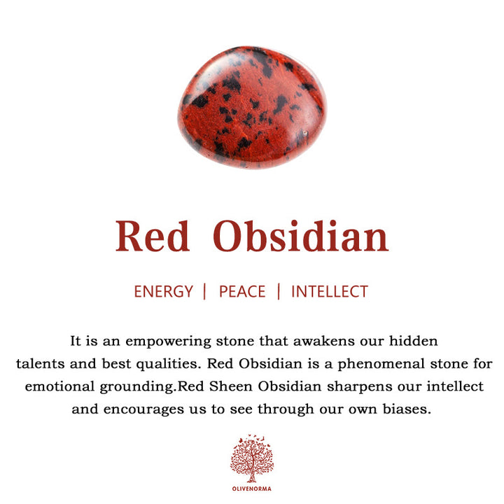 Olivenorma Natural Red Obsidian Tumbled Stone Set