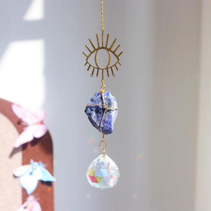 Olivenorma Healing Raw Stone Sun Catcher Hanging Ornament